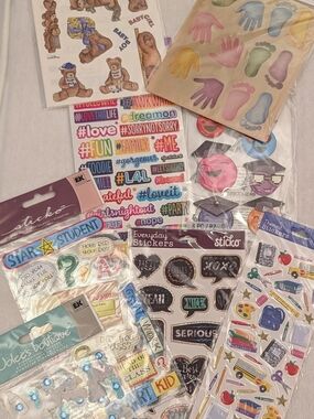 Assorted Student & Baby Sticker Pack - Multicolor